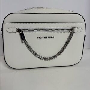 NWT ~ Michael Kors Large Saffiano Leather Crossbody Bag White